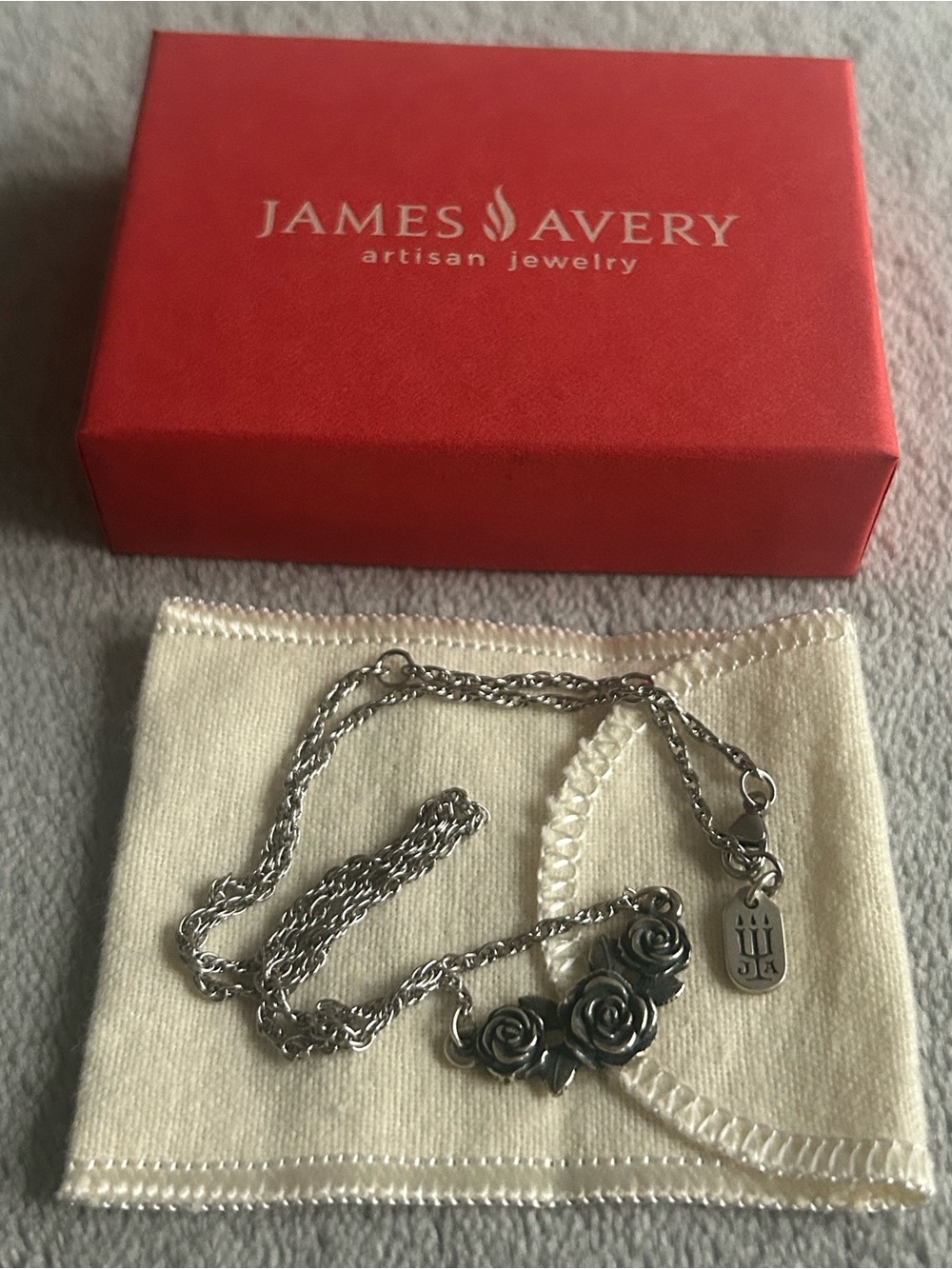 James Avery - Sterling Silver Rose Necklace